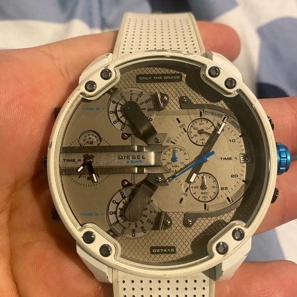 Men's Chronograph Mr. Daddy 2.0 White Leather Strap Watch 57mm - Picture 14 of 16